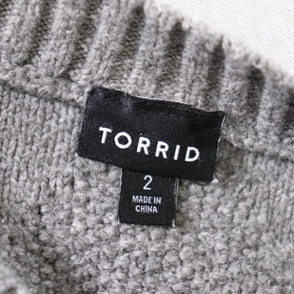 Torrid Cable Knit Sweater Dress Womens 2X Gray Long Sleeve Cozy Knit - Picture 3 of 10